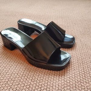 Size 9 Black Slip-on Platform Wedge Heel [LIKE NEW, Worn once]